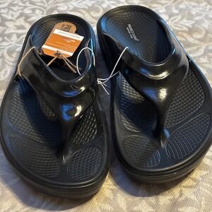 Project Cloud Abra Memory Foam Flip Flops Black Womens 11